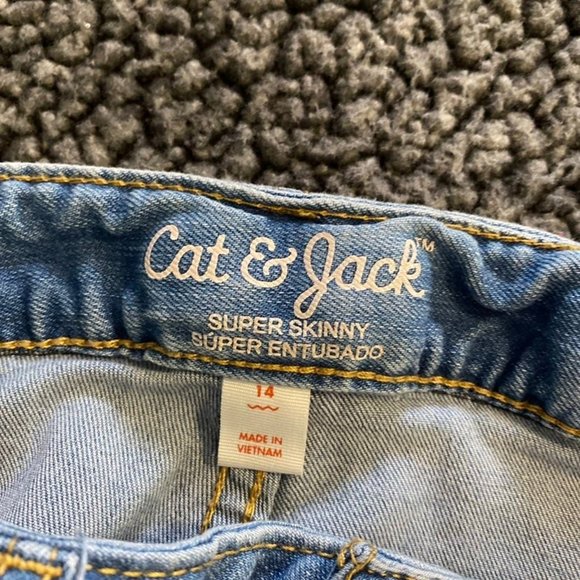 Girls Cat & Jack Light Washed Skinny Jeans Size 14 - Picture 4 of 9